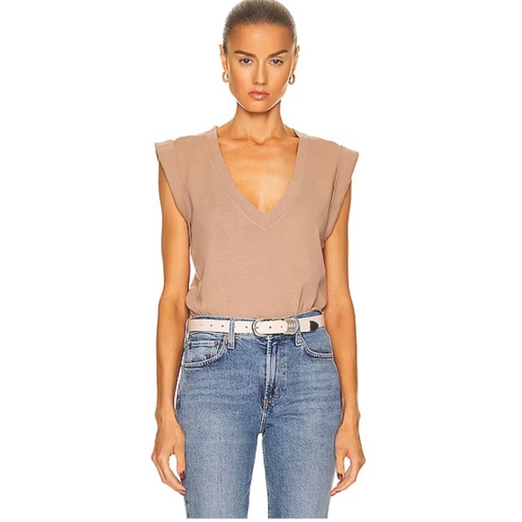 Citizens Of Humanity Tops - Citizens of Humanity Eugenie V Neck sleeveless Tank Top Tan Medium chaga